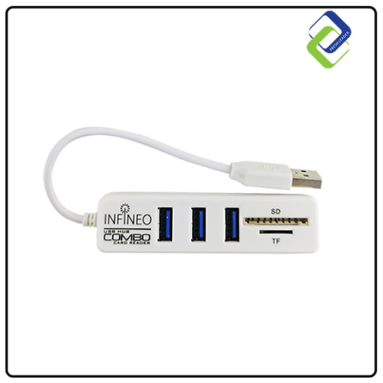Infineo USB Hub and SD/TF Card Reader Combo – Fast Data Transfer for PC, Laptop, and Mac Infineo USB Hub and SD/TF Card Reader Combo – Fast Data Transfer for PC, Laptop, and Mac