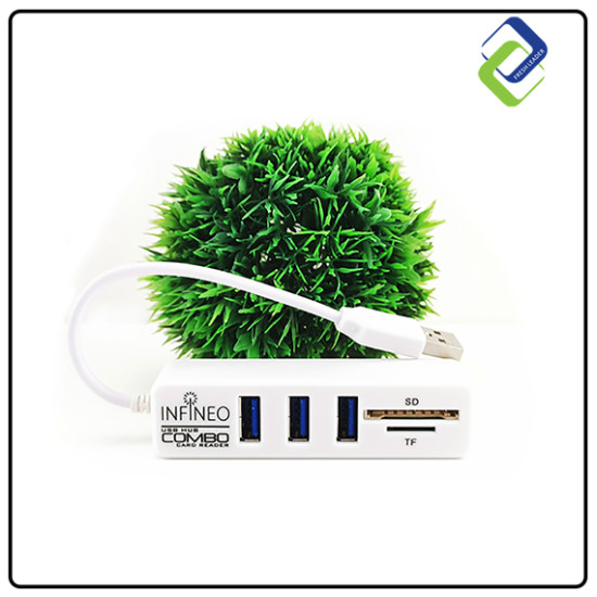 Infineo USB Hub and SD/TF Card Reader Combo – Fast Data Transfer for PC, Laptop, and Mac Infineo USB Hub and SD/TF Card Reader Combo – Fast Data Transfer for PC, Laptop, and Mac