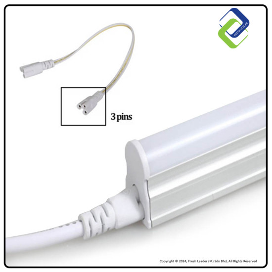 Durable 3 Pin LED Tube Wire, 20cm Double-End Connector for T4, T5, T8 Lighting Durable 3 Pin LED Tube Wire, 20cm Double-End Connector for T4, T5, T8 Lighting