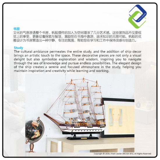 Creative Wooden Ship Model – 60cm Business Gift and Home Decor Piece
