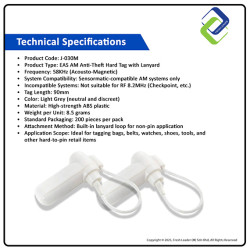 EAS AM 58KHz Anti-Theft Security Tag with Lanyard Loop – Retail Loss Prevention Solution
