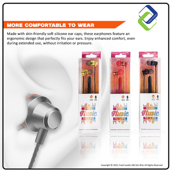 Clear Sound Wired Earphones DiiD ID60 – Microphone for Calls & Music Clear Sound Wired Earphones DiiD ID60 – Microphone for Calls & Music