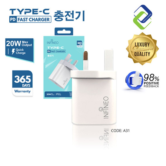 Infineo Quick Charge Type C Travel Charger Adapter Infineo Quick Charge Type C Travel Charger Adapter