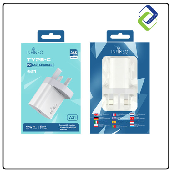 Infineo Quick Charge Type C Travel Charger Adapter Infineo Quick Charge Type C Travel Charger Adapter