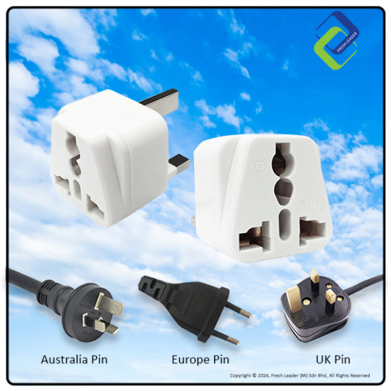 INFINEO Global Travel Adapter - AU/US/EU to UK 3 Pin Plug Converter INFINEO Global Travel Adapter - AU/US/EU to UK 3 Pin Plug Converter