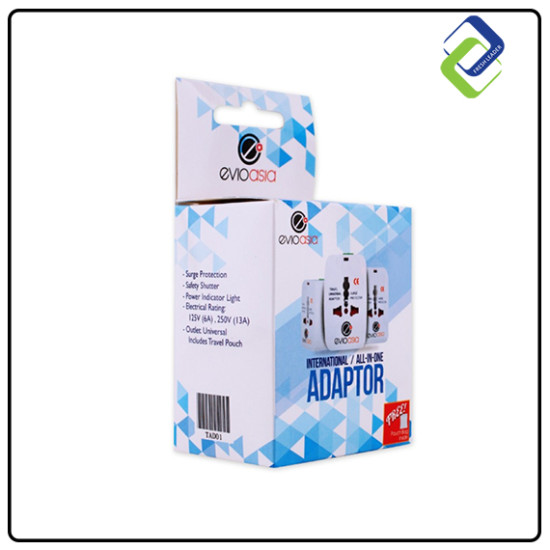 Evio Asia All-In-One Universal Travel Adapter For Worldwide Evio Asia All-In-One Universal Travel Adapter For Worldwide