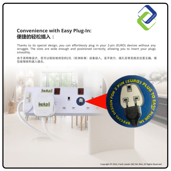 5M Length Infineo Full Copper Extension: SIRIM Certified (5 Way Socket)