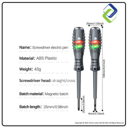 Digital Voltage Tester Pen with Cross Screwdriver Head