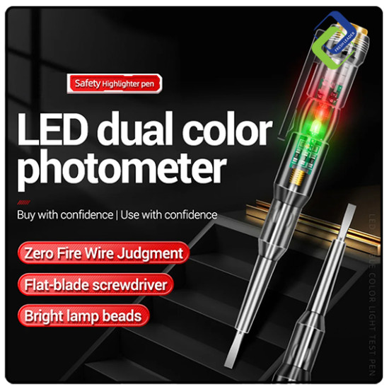 LED Voltage Tester Pen with Straight Screwdriver Head: Reliable Electrical Testing Tool LED Voltage Tester Pen with Straight Screwdriver Head: Reliable Electrical Testing Tool