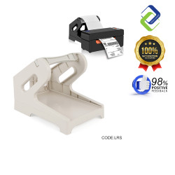 Versatile Thermal Printer Label Holder Stand - Roll & Foldable Sticker Design - Beige/Black