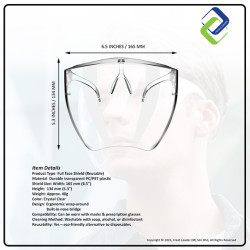 Reusable Full Face Shield – Anti-Fog Transparent Face Protection for Work, Travel & Safety