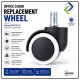Office Chair Replacement Wheel 48mm White PU Silent Caster