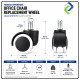 Office Chair Replacement Wheel 48mm White PU Silent Caster