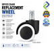 Office Chair Replacement Wheel 48mm White PU Silent Caster