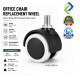 Office Chair Replacement Wheel 48mm White M10 Threaded Silent Caster