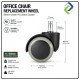 Office Chair Replacement Wheel 50mm Green PU Silent Caster