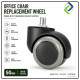 Office Chair Replacement Wheel 50mm Green M10 Threaded Silent Caster