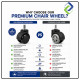 Office Chair Replacement Wheel M8 x 13mm | Silent 48mm Swivel Caster for Computer, Gaming, Executive & Study Chairs