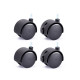 4 Units 1.5 Inch Caster Wheels with M8 Threaded Stem – 2 Locking & 2 Non-Locking Replacement Wheels for Furniture, Cart, or Workbench