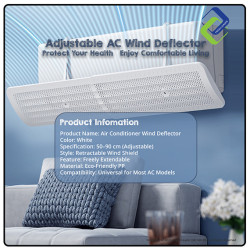 Dual-Section Air Conditioner Wind Shield – Extendable Deflector for Cold/Hot Air, Fits Most Wall ACs