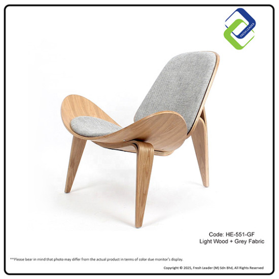 Nordic Shell Lounge Chair – Modern Wood Frame Accent Chair with PU or Fabric Cushion Nordic Shell Lounge Chair – Modern Wood Frame Accent Chair with PU or Fabric Cushion