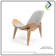 Nordic Shell Lounge Chair – Modern Wood Frame Accent Chair with PU or Fabric Cushion Nordic Shell Lounge Chair – Modern Wood Frame Accent Chair with PU or Fabric Cushion