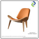 Nordic Shell Lounge Chair – Modern Wood Frame Accent Chair with PU or Fabric Cushion Nordic Shell Lounge Chair – Modern Wood Frame Accent Chair with PU or Fabric Cushion