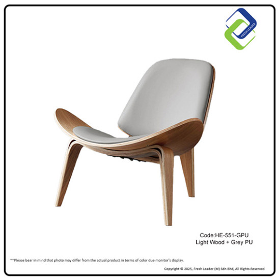 Nordic Shell Lounge Chair – Modern Wood Frame Accent Chair with PU or Fabric Cushion Nordic Shell Lounge Chair – Modern Wood Frame Accent Chair with PU or Fabric Cushion