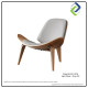 Nordic Shell Lounge Chair – Modern Wood Frame Accent Chair with PU or Fabric Cushion Nordic Shell Lounge Chair – Modern Wood Frame Accent Chair with PU or Fabric Cushion