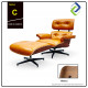 Luxury Leather Lounge Chair with Ottoman Swivel Recliner