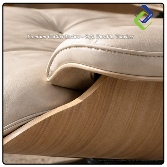 Luxury Leather Lounge Chair with Ottoman Swivel Recliner
