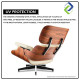 Luxury Leather Lounge Chair with Ottoman Swivel Recliner