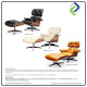 Luxury Leather Lounge Chair with Ottoman Swivel Recliner