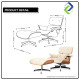 Luxury Leather Lounge Chair with Ottoman Swivel Recliner