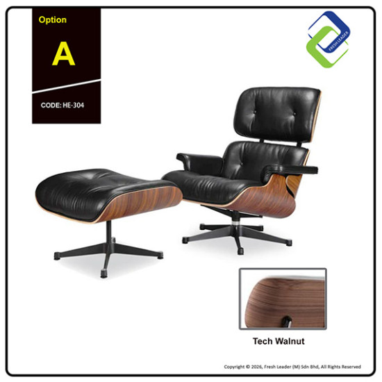 Luxury Leather Lounge Chair with Ottoman Swivel Recliner