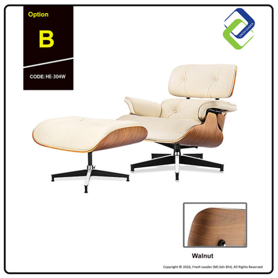 Luxury Leather Lounge Chair with Ottoman Swivel Recliner