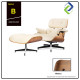 Luxury Leather Lounge Chair with Ottoman Swivel Recliner