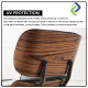 Sophisticated Relaxation: Genuine Brown Leather Lounge Chair and Ottoman