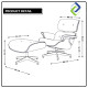 Sophisticated Relaxation: Genuine Brown Leather Lounge Chair and Ottoman