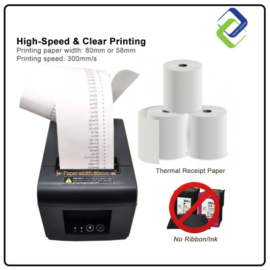G-SMAR 80mm Receipt Printer - High-Quality USB and Bluetooth Connectivity for Businesses G-SMAR 80mm Receipt Printer - High-Quality USB and Bluetooth Connectivity for Businesses