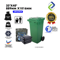 Heavy Duty HDPE Extra Large Garbage Bags 35x40 Inches – Thick Black Plastic Trash Bags, 10 Pack