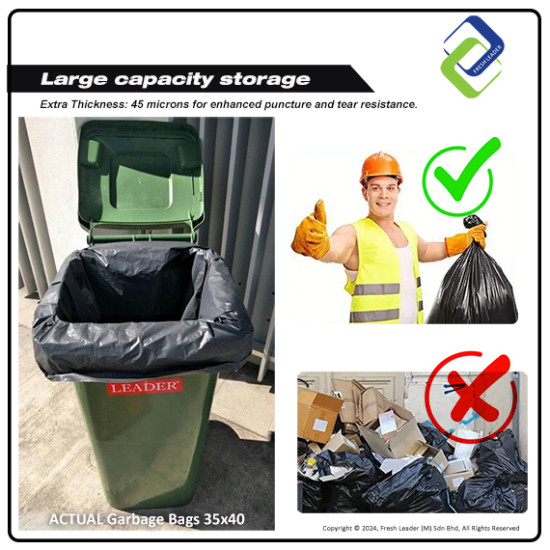 Heavy Duty HDPE Extra Large Garbage Bags 35x40 Inches – Thick Black Plastic Trash Bags, 10 Pack Heavy Duty HDPE Extra Large Garbage Bags 35x40 Inches – Thick Black Plastic Trash Bags, 10 Pack