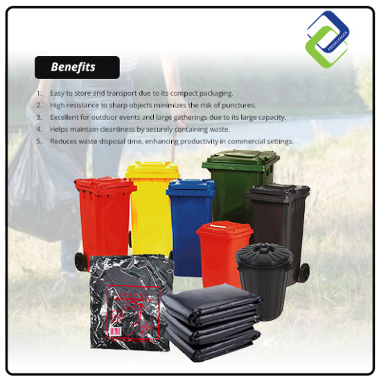 HDPE Garbage Bags 74cm x 90cm - Heavy Duty Black Rubbish Bags, 10 Pack, Made in Malaysia HDPE Garbage Bags 74cm x 90cm - Heavy Duty Black Rubbish Bags, 10 Pack, Made in Malaysia