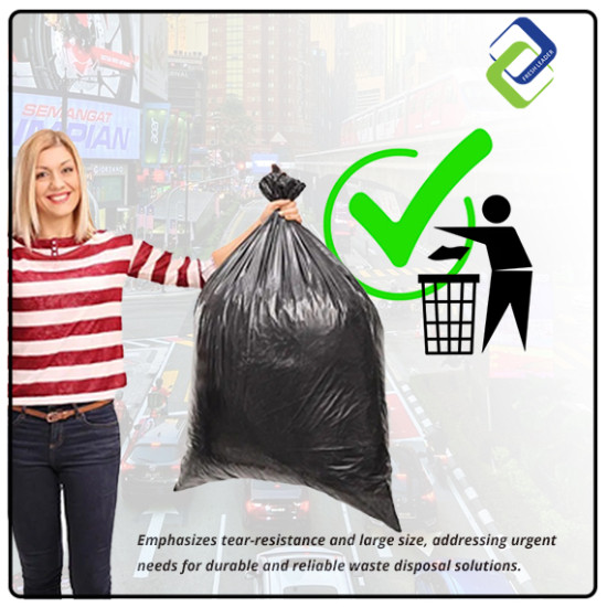 HDPE Garbage Bags 74cm x 90cm - Heavy Duty Black Rubbish Bags, 10 Pack, Made in Malaysia HDPE Garbage Bags 74cm x 90cm - Heavy Duty Black Rubbish Bags, 10 Pack, Made in Malaysia