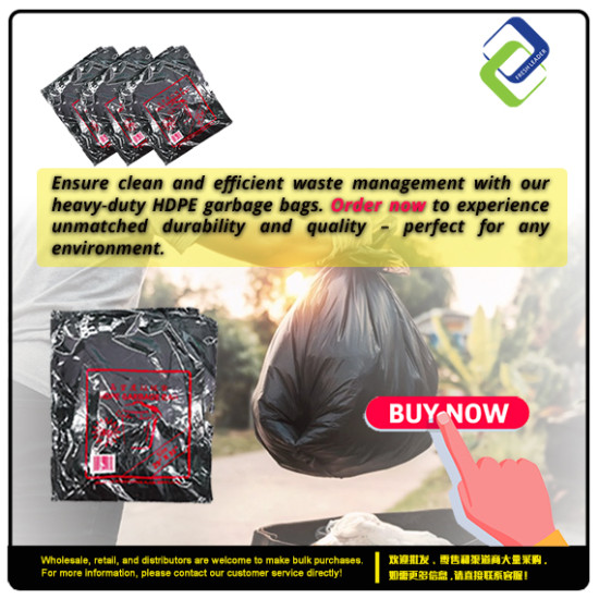 HDPE Garbage Bags 74cm x 90cm - Heavy Duty Black Rubbish Bags, 10 Pack, Made in Malaysia HDPE Garbage Bags 74cm x 90cm - Heavy Duty Black Rubbish Bags, 10 Pack, Made in Malaysia