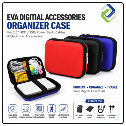 INFINEO EVA Digital Accessories Organizer Case for 2.5" HDD/SSD, Power Bank, Cables & Electronic Accessories