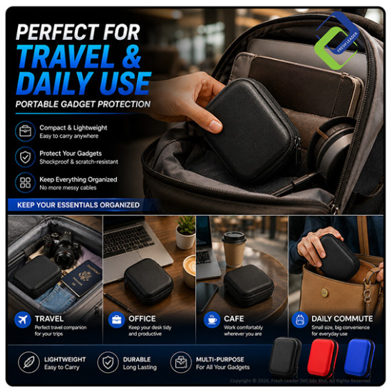 EVA Gadget Organizer Case – Compact Travel Storage Pouch