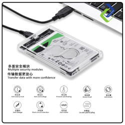 Transparent USB 3.0 SATA 2.5" HDD SSD Drive Enclosure Disk Case