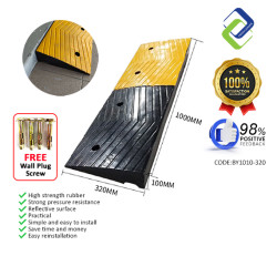CurbRampPro: Heavy Duty Rubber Road Curb Ramp - 100mm Height, 1m Length