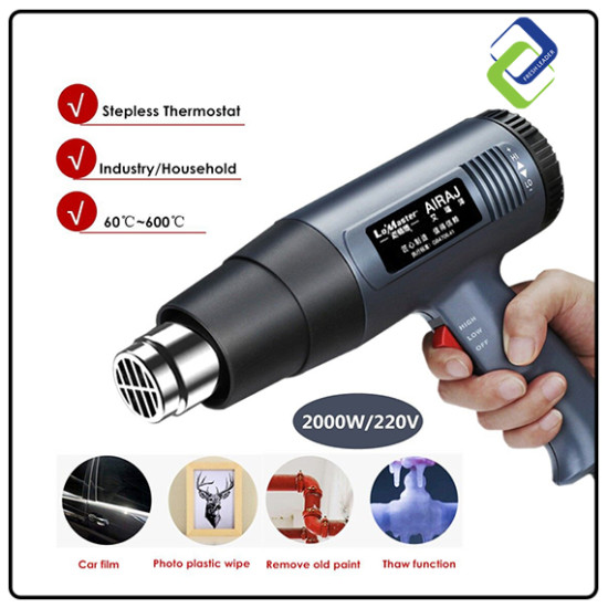 220V 2000W Shrink Film Heat Gun Blower + Free 3 Pin Plug 220V 2000W Shrink Film Heat Gun Blower + Free 3 Pin Plug